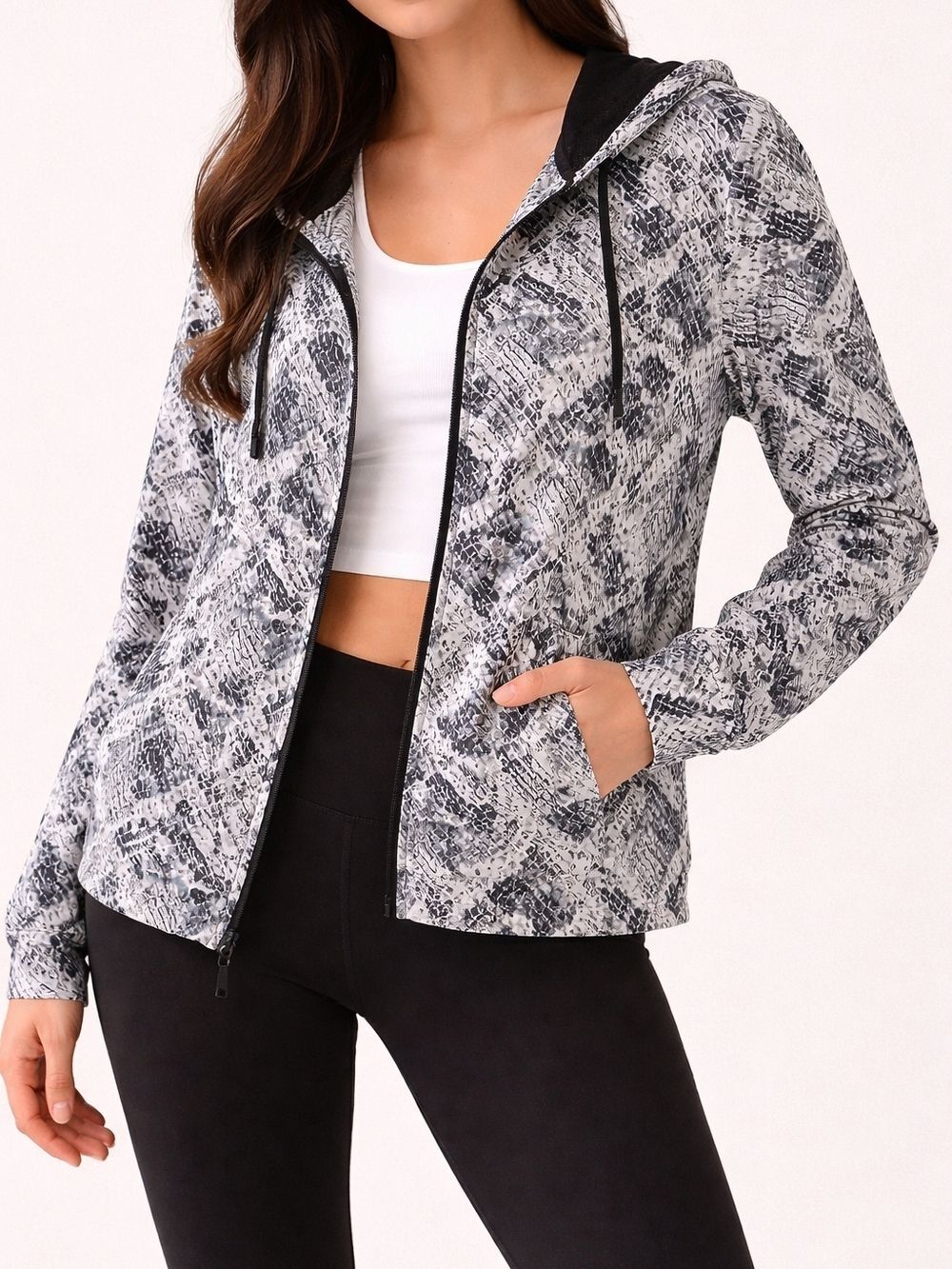 Victoria’s Secret PINK Snake Print Zip Hoodie | XS | Athleisure